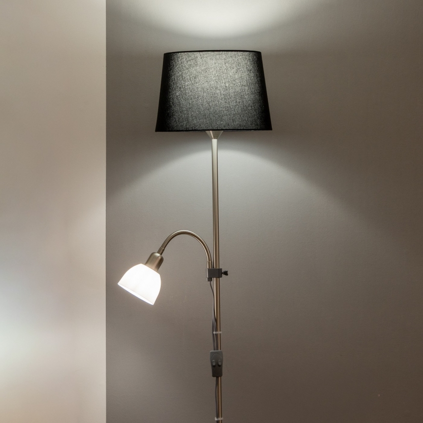 Brilagi - Podna lampa CERIA 1xE27/100W/230V + 1xE14/25W matni krom/crna
