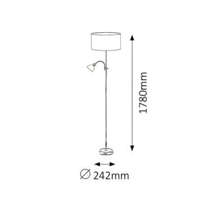 Brilagi - Podna lampa CERIA 1xE27/100W/230V + 1xE14/25W matni krom/crna