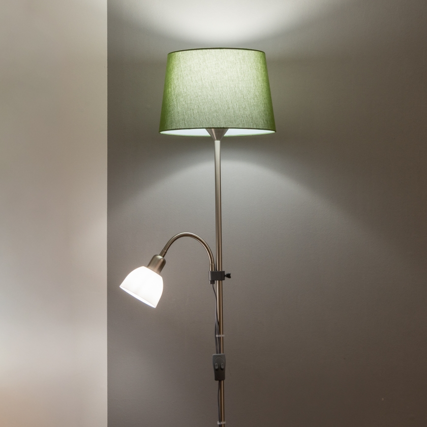 Brilagi - Podna lampa CERIA 1xE27/100W/230V + 1xE14/25W matni krom/zelena