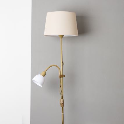 Brilagi - Podna lampa CERIA 1xE27/100W/230V + 1xE14/25W zlatna/bež