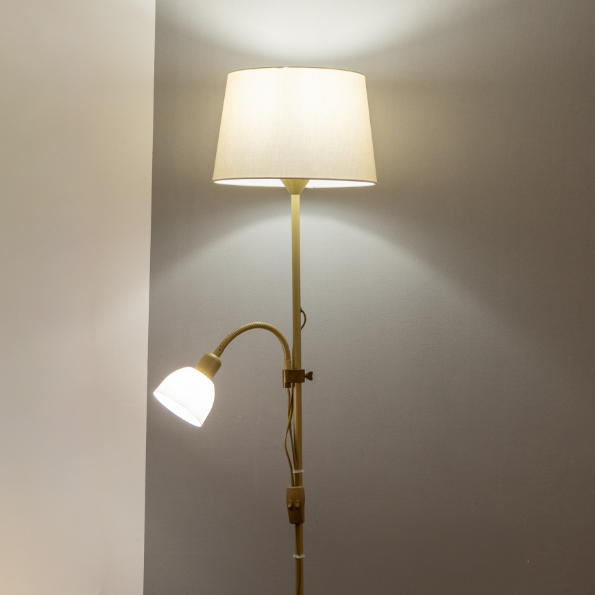 Brilagi - Podna lampa CERIA 1xE27/100W/230V + 1xE14/25W zlatna/bež