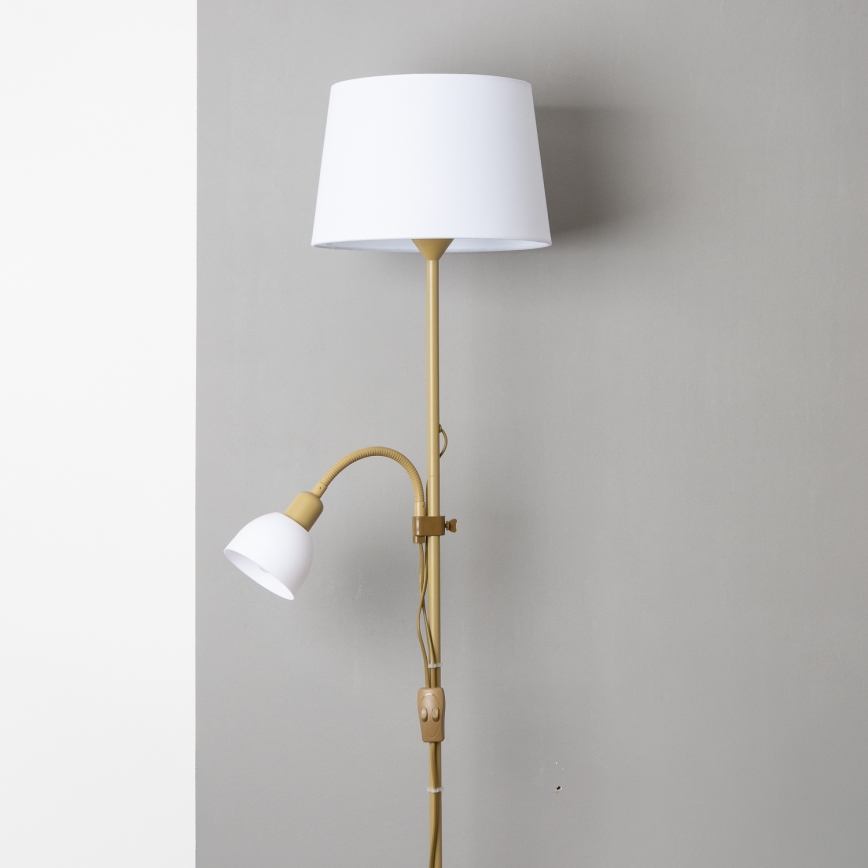 Brilagi - Podna lampa CERIA 1xE27/100W/230V + 1xE14/25W zlatna/bijela