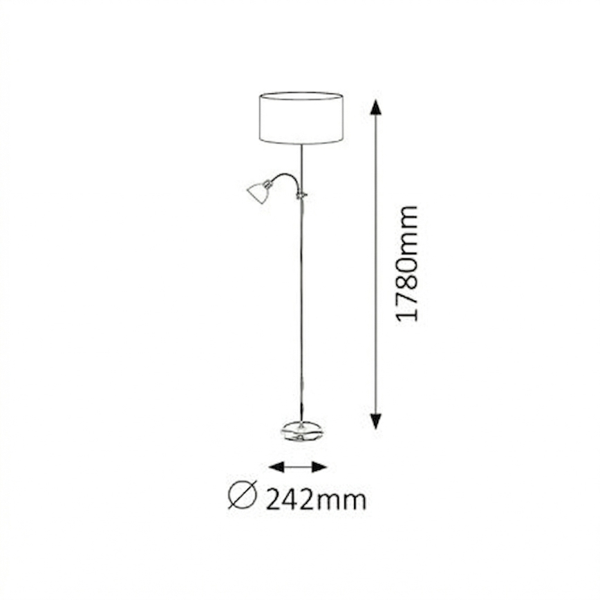 Brilagi - Podna lampa CERIA 1xE27/100W/230V + 1xE14/25W zlatna/crna