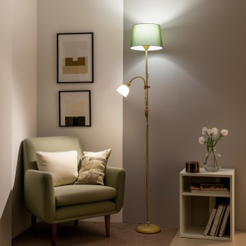 Brilagi - Podna lampa CERIA 1xE27/100W/230V + 1xE14/25W zlatna/zelena