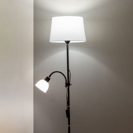 Brilagi - Podna lampa CERIA 2 u 1 1xE27/100W/230V + 1xE14/25W crna/bijela
