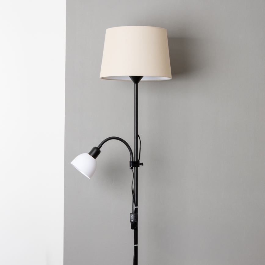 Brilagi - Podna lampa CERIA 2u1 1xE27/100W/230V + 1xE14/25W crna/bež