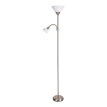 Brilagi - Podna lampa CERIA 2u1 1xE27/100W/230V + 1xE14/25W matni krom/bijela