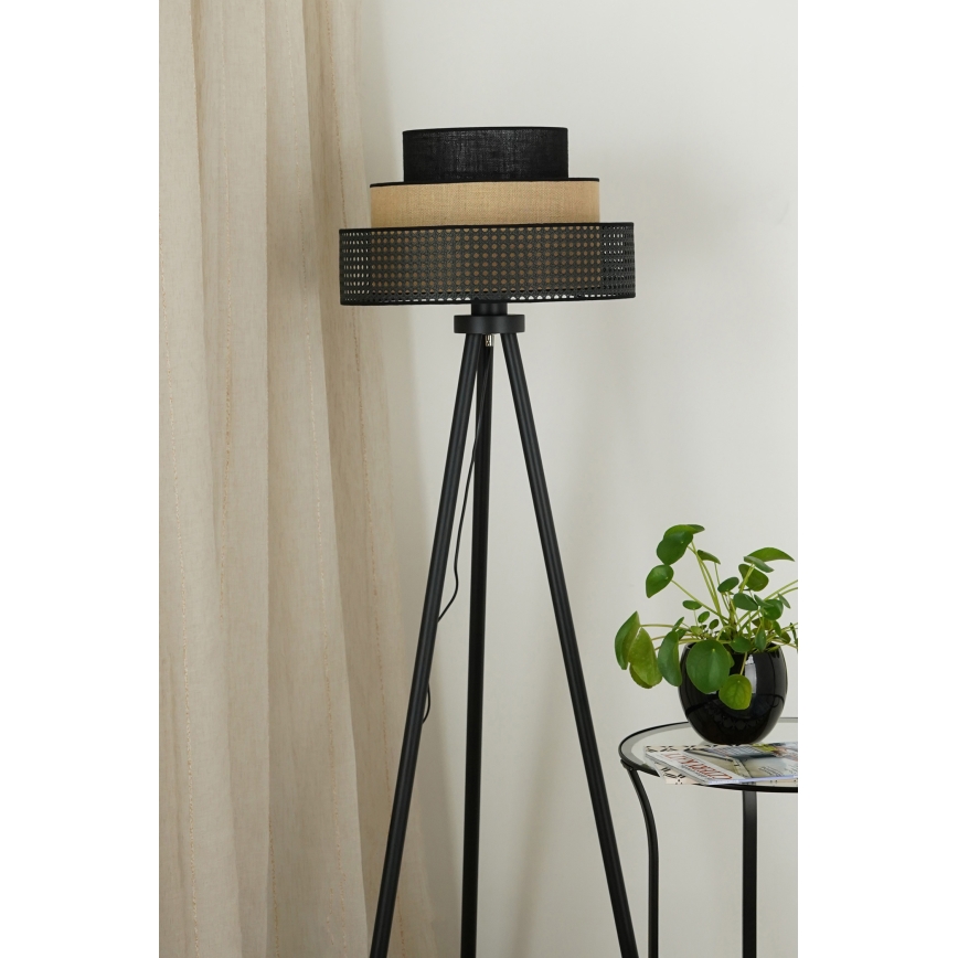 Brilagi - Podna lampa DAKOTA LUNETA 1xE27/15W/230V crna/bež