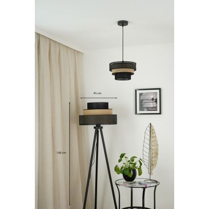 Brilagi - Podna lampa DAKOTA LUNETA 1xE27/15W/230V crna/bež