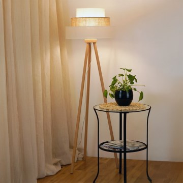 Brilagi - Podna lampa DENVER LUNETA 1xE27/15W/230V bež/smeđa/krem