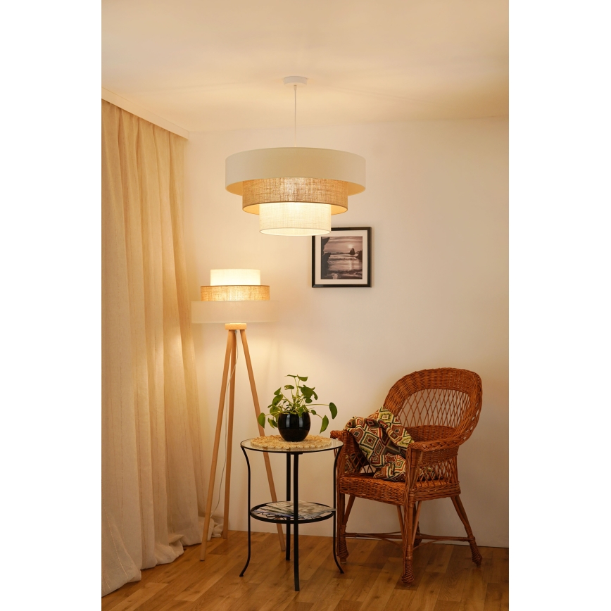 Brilagi - Podna lampa DENVER LUNETA 1xE27/15W/230V bež/smeđa/krem
