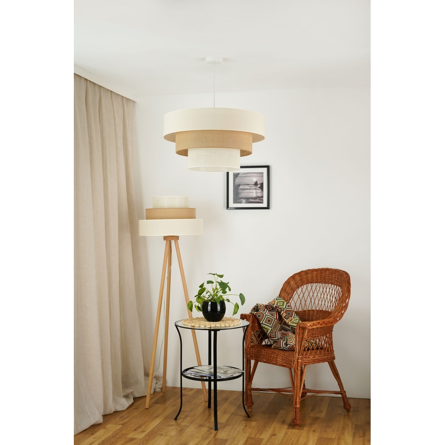 Brilagi - Podna lampa DENVER LUNETA 1xE27/15W/230V bež/smeđa/krem