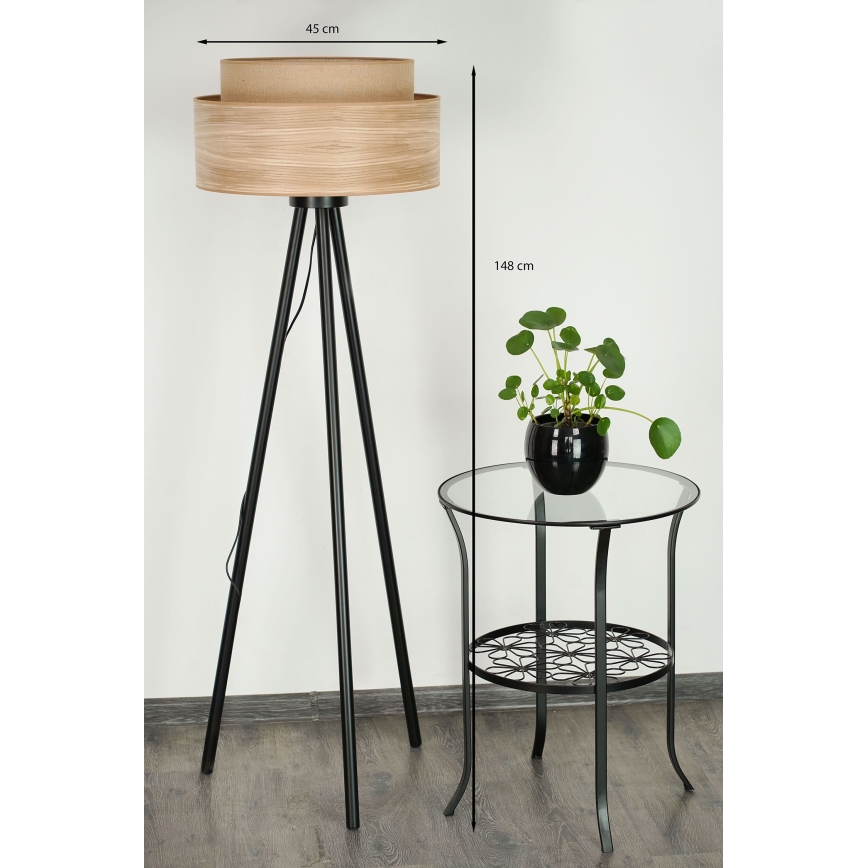 Brilagi - Podna lampa MONTANA BOHO 1xE27/15W/230V smeđa/crna