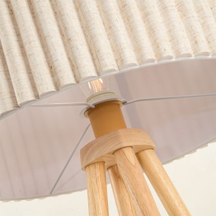 Brilagi - Podna lampa NORDIC WAVE 1xE27/15W/230V kaučukovo drvo/lan