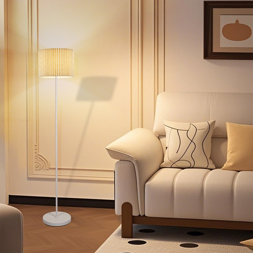 Brilagi - Podna lampa NORDIC WAVE 1xE27/15W/230V lan/bijela