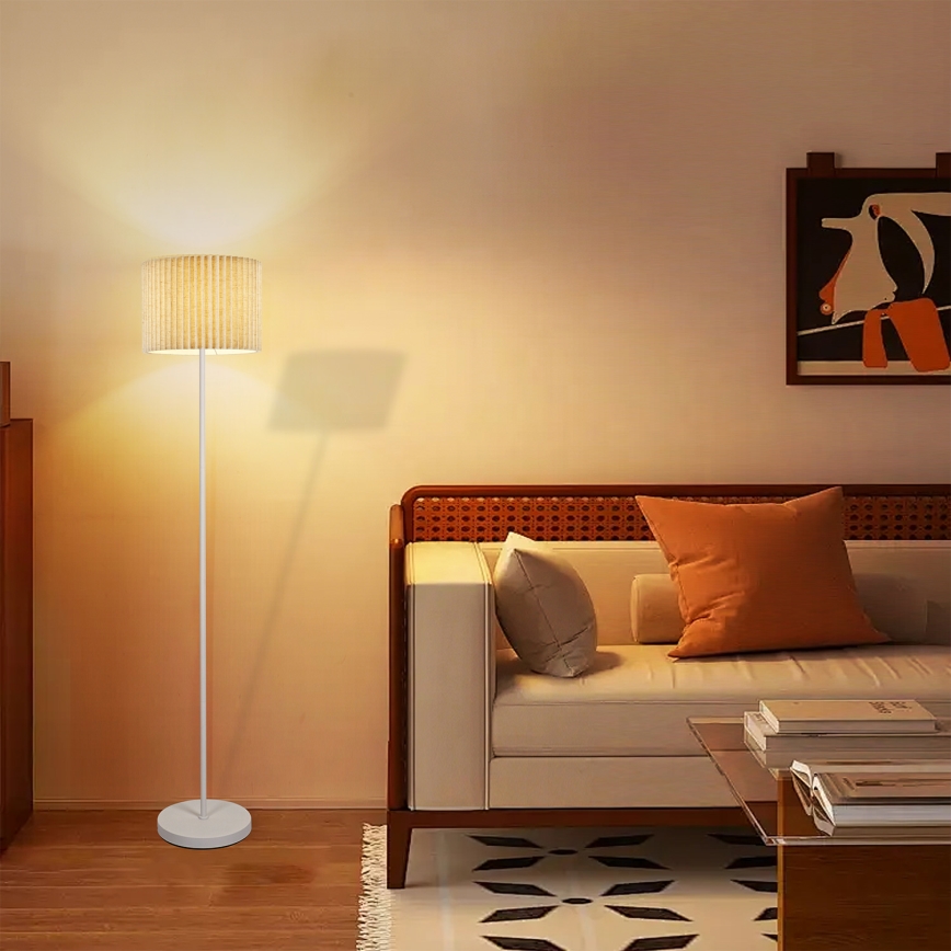 Brilagi - Podna lampa NORDIC WAVE 1xE27/15W/230V lan/bijela