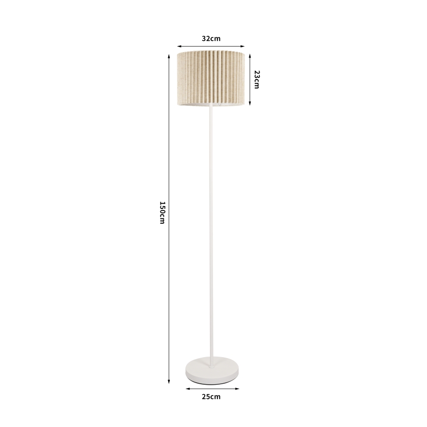 Brilagi - Podna lampa NORDIC WAVE 1xE27/15W/230V lan/bijela
