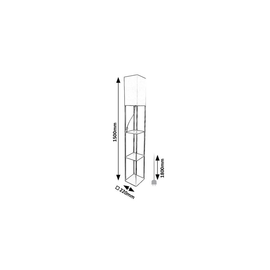 Brilagi - Podna lampa s policama GRADUS 1xE27/40W/230V 150 cm crna/bijela