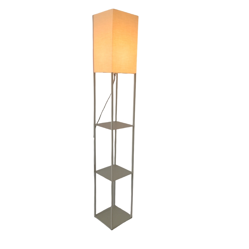 Brilagi - Podna lampa s policama GRADUS 1xE27/40W/230V 150 cm siva/bež