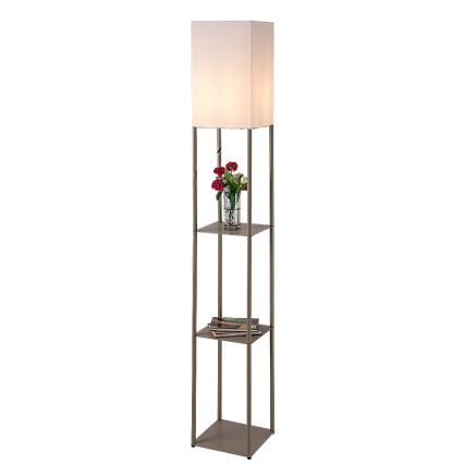 Brilagi - Podna lampa s policama GRADUS 1xE27/40W/230V 150 cm siva/bež