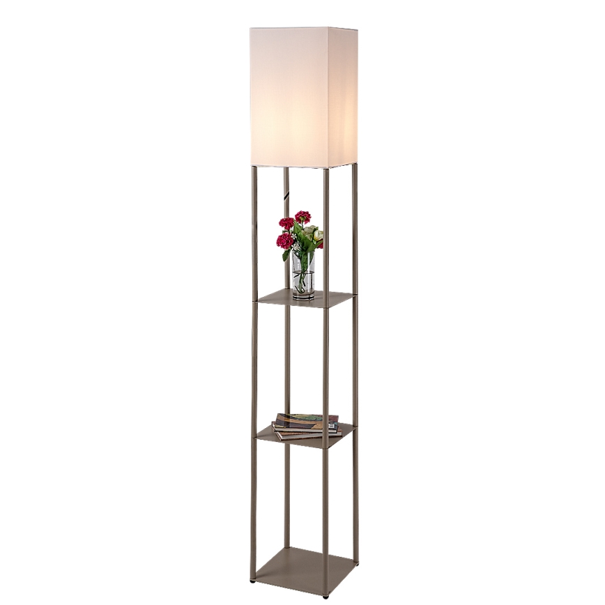 Brilagi - Podna lampa s policama GRADUS 1xE27/40W/230V 150 cm siva/bež