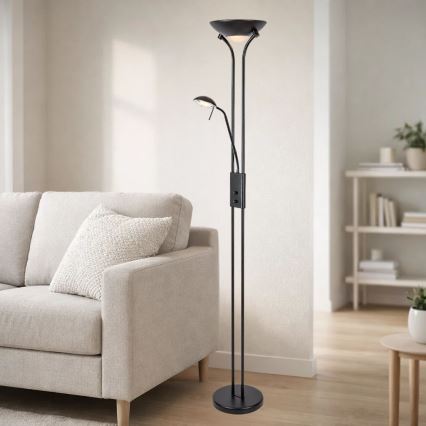 Brilagi - Podna lampa SCARLETT s prigušivačem 1xR7s/230W/230V + 1xG9/40W crna