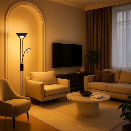 Brilagi - Podna lampa SCARLETT s prigušivačem 1xR7s/230W/230V + 1xG9/40W crna