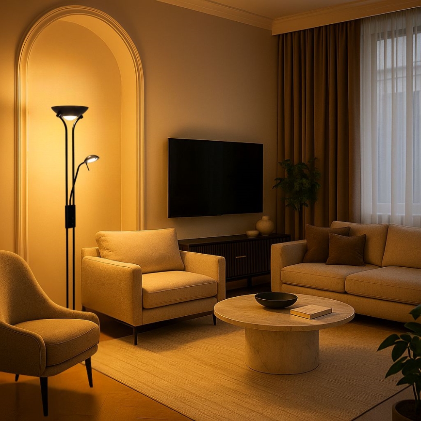 Brilagi - Podna lampa SCARLETT s prigušivačem 1xR7s/230W/230V + 1xG9/40W crna