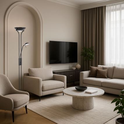 Brilagi - Podna lampa SCARLETT s prigušivačem 1xR7s/230W/230V + 1xG9/40W crna