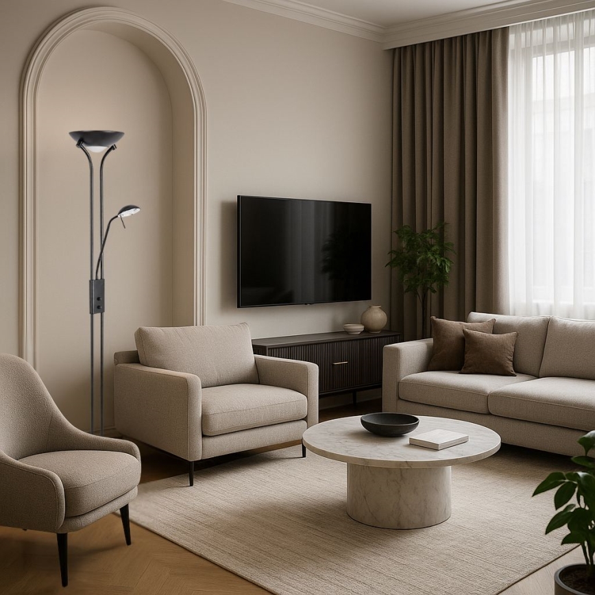 Brilagi - Podna lampa SCARLETT s prigušivačem 1xR7s/230W/230V + 1xG9/40W crna