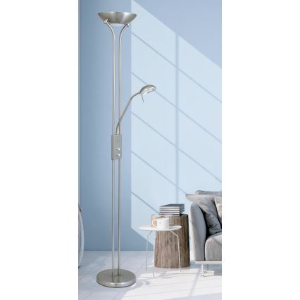 Brilagi - Podna lampa s prigušivačem SCARLETT 1xR7s/230W/230V + 1xG9/40W matni krom