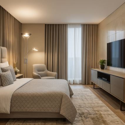 Brilagi - Podna lampa s prigušivačem SCARLETT 1xR7s/230W/230V + 1xG9/40W matni krom