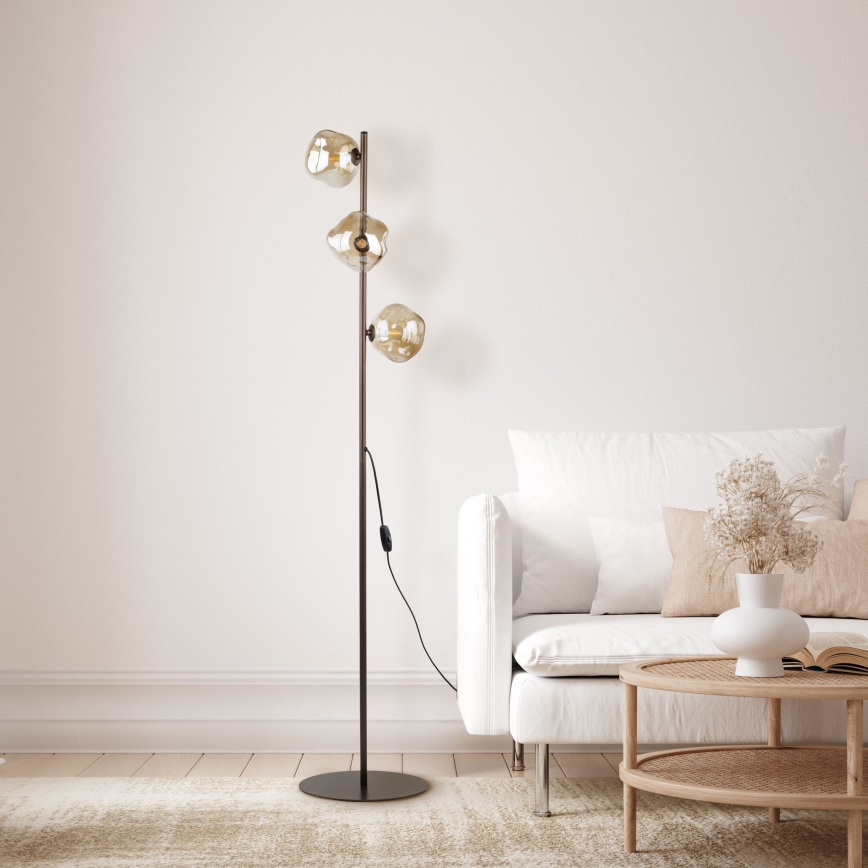 Brilagi - Podna lampa VULCANO 3xG9/8W/230V smeđa/zadimljeno bež