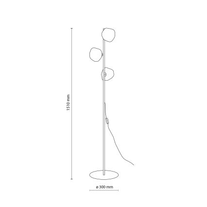 Brilagi - Podna lampa VULCANO 3xG9/8W/230V smeđa/zadimljeno bež
