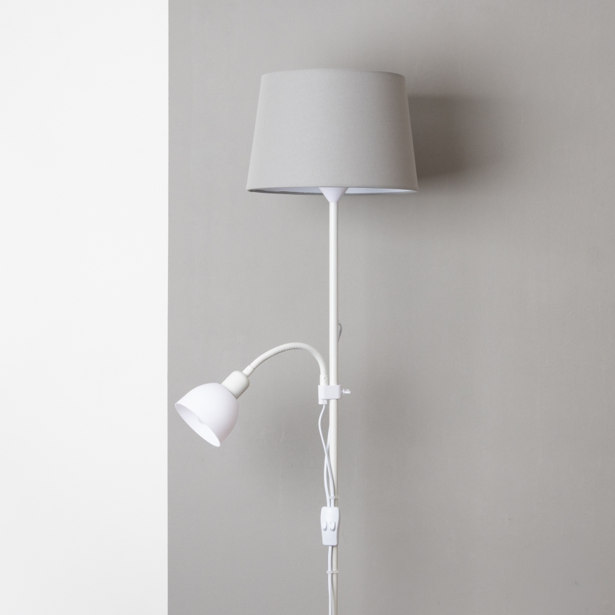 Brilagi - Podna svjetiljka CERIA 1xE27/100W/230V + 1xE14/25W bijela/siva