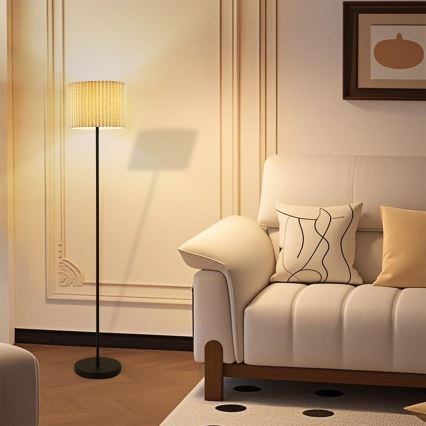 Brilagi - Podna svjetiljka NORDIC WAVE 1xE27/15W/230V lan/crna