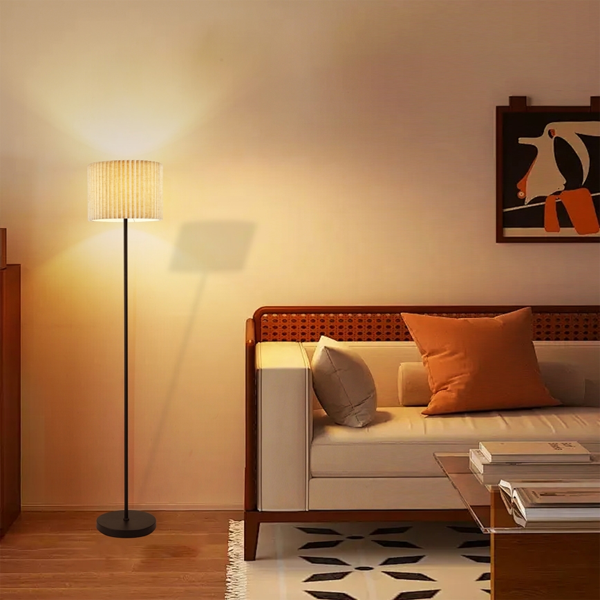 Brilagi - Podna svjetiljka NORDIC WAVE 1xE27/15W/230V lan/crna