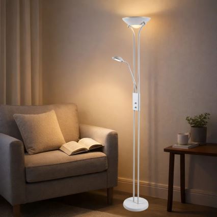 Brilagi - Podna svjetiljka SCARLETT s prigušivačem 1xR7s/230W/230V + 1xG9/40W bijela