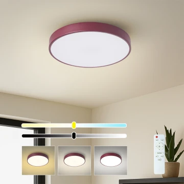 Brilagi - POOL LED prigušiva stropna svjetiljka LED/36W/230V 3000-6000K prom. 30 cm burgundska + daljinski upravljač