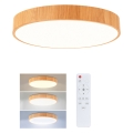 Brilagi - POOL LED stropna svjetiljka s prigušivanjem LED/36W/230V 3000-6000K Ø 30 cm, drveni dekor + daljinsko upravljanje