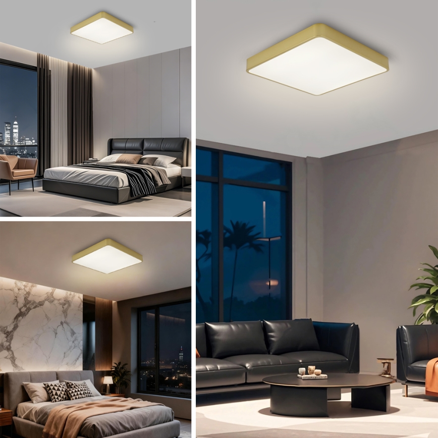 Brilagi - POOL SQUARE LED stropna svjetiljka 48W 230V 3000/4000/6000K 50x50 cm zlatna
