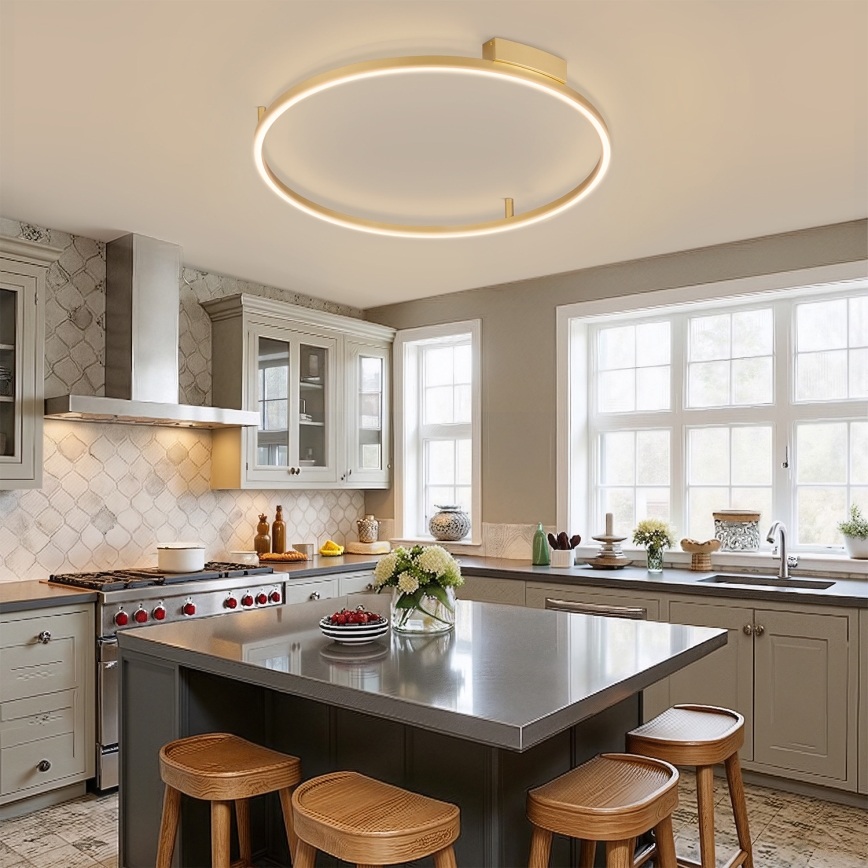 Brilagi - LED stropna svjetiljka s prigušivanjem PORTOFINO LED/60W/230V 3000-6000K pr. 80 cm zlatna + daljinski upravljač