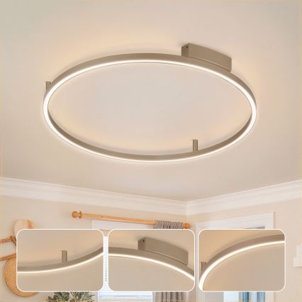BRILAGI - LED stropna svjetiljka s mogućnošću prigušivanja PORTOFINO LED/60W/230V 3000-6000K Ø 80 cm bež + s daljinskim upravljačem