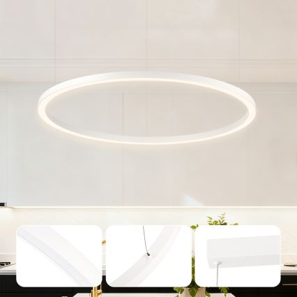 Brilagi - LED luster na sajli PORTOFINO, s mogućnošću prigušivanja, LED/60W/230V, 3000–6000K, Ø 80 cm, bijela + daljinski upravljač