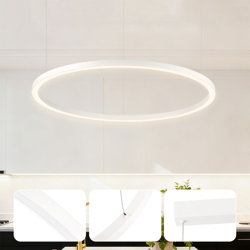 Brilagi - LED luster na sajli PORTOFINO, s mogućnošću prigušivanja, LED/60W/230V, 3000–6000K, Ø 80 cm, bijela + daljinski upravljač