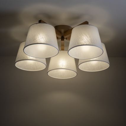 Brilagi - Površinski montiran stropni luster LATTE SABIA 5xE27/60W/230V sosna/bijela