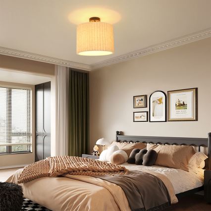 Brilagi - Površinski montirana stropna svjetiljka NORDIC WAVE 1xE27/15W/230V Ø 32 cm lan/crna