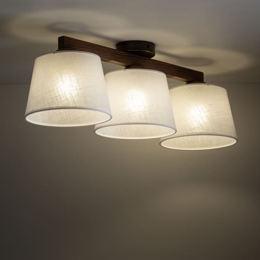 Brilagi - Površinski montirani luster LATTE 3xE27/15W/230V borovina/bijela