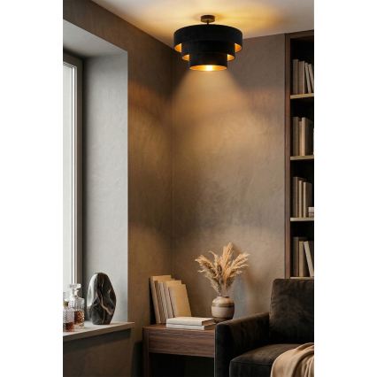 Brilagi - Površinski montirani luster LUNETA 1xE27/60W/230V Ø 40 cm crna/zlatna