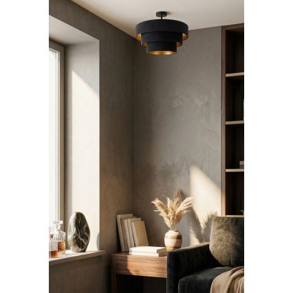 Brilagi - Površinski montirani luster LUNETA 1xE27/60W/230V Ø 40 cm crna/zlatna